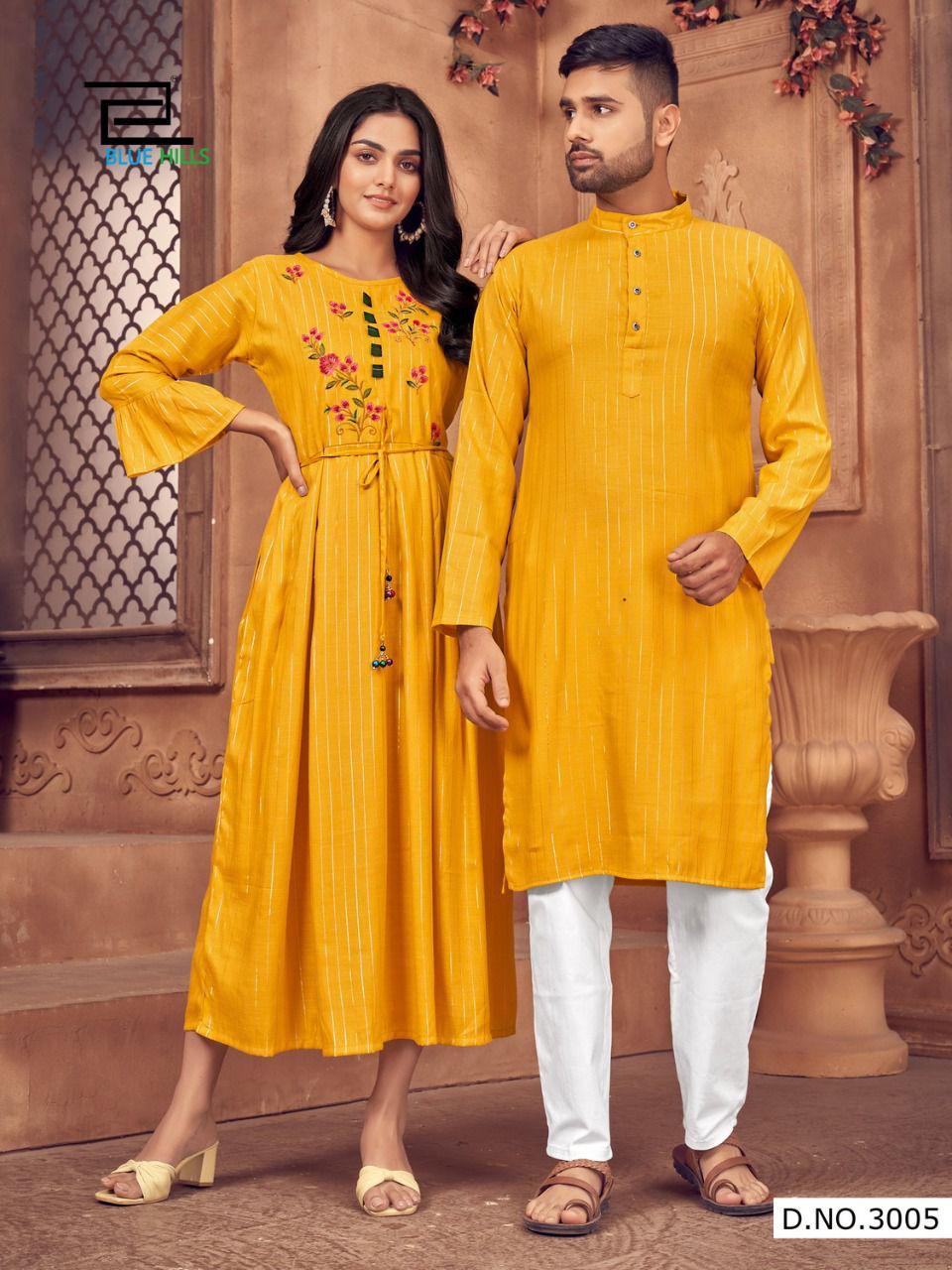 Blue Hills Love Birds 3 Party Wear Designer Rayon Couple Combo Latest Collection